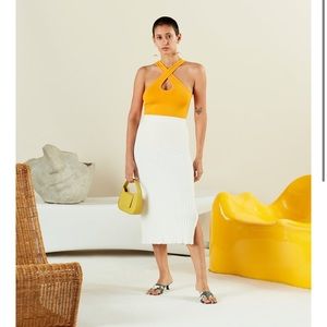 SOLD - Simon Miller Yellow/Orange Stretch Body Suit Top